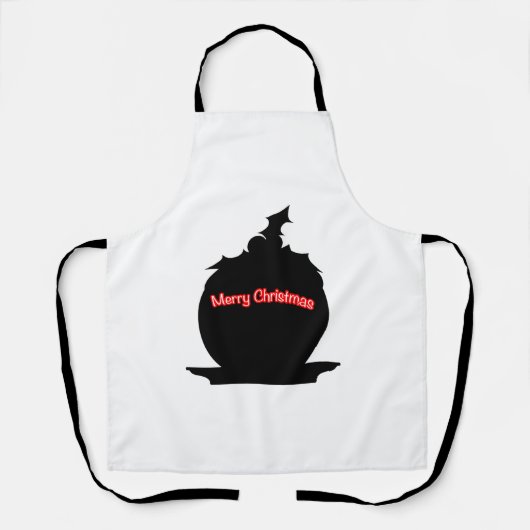 Weihnachts-Pudding-Silhouette Schürze (Vorderseite)