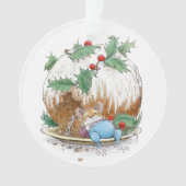 Weihnachts Pudding Snoozing Mouse Ornament (Vorderseite)
