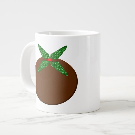 Weihnachts-Pudding-Tasse Jumbo-Tasse (Vorderseite Links)