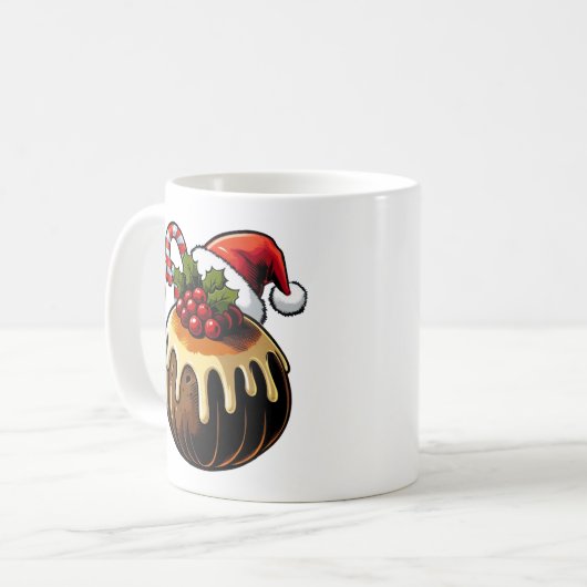 Weihnachts-Pudding-Tasse Kaffeetasse (Vorderseite Links)