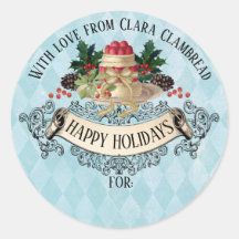 Weihnachts-Pudding Weihnachtsaufkleber