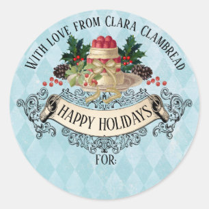 Weihnachts-Pudding Weihnachtsaufkleber Runder Aufkleber