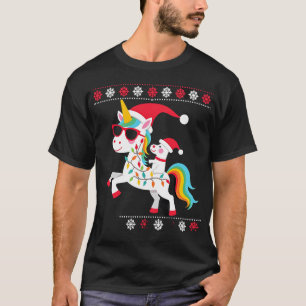 Weihnachts Pudel Einhorn Sonnenbrille Poodles T-Sh T-Shirt