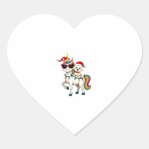 Weihnachts-Pudel-Einhorn-Sonnenbrille-Pudel-T-Shir Herz-Aufkleber