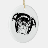 Weihnachts-Pug-Geist-Charm Keramik Ornament (Rechts)
