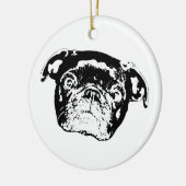 Weihnachts-Pug-Geist-Charm Keramik Ornament (Links)