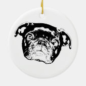 Weihnachts-Pug-Geist-Charm Keramik Ornament (Hinten)