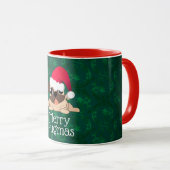 Weihnachts-Pug-Kombitasse Tasse (VorderseiteRechts)