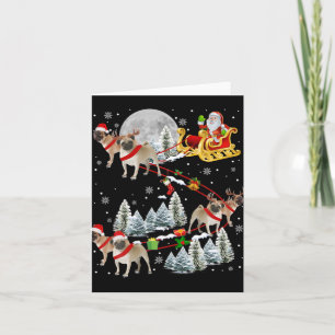 Weihnachts-Pug-Schlitten Weihnachts-Schlitten Sant Karte