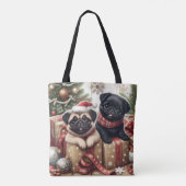 Weihnachts-Pug-Tragetasche Tasche (Rückseite)