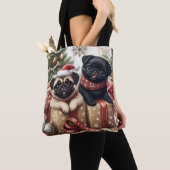 Weihnachts-Pug-Tragetasche Tasche (Von Nahem)