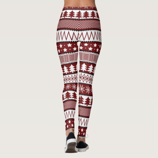 Weihnachts-Pullover-Muster Leggings (Rückseite)