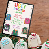 Weihnachts-Pullover-Party, bunt Einladung