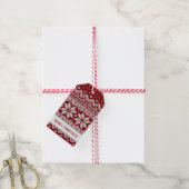 Weihnachts-Pullover rot-weiß gestrickt Geschenkanhänger (Mit Garn)