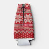 Weihnachts-Pullover-Strickmuster - ROT Flaschenkühler (Rückseite)