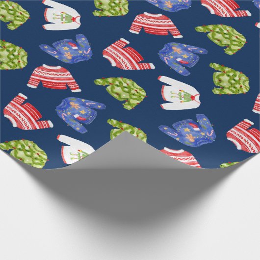 Weihnachts-Pullover-Urlaubsmuster Geschenkpapier (Ecke)