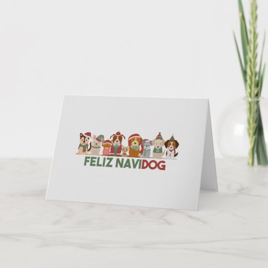 Weihnachts-Pun: Feliz Navidog Karte (Vorderseite)