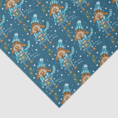 Weihnachts-Pup-Muster blaues Tissue Paper Seidenpapier (Ausschnitt)