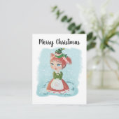 Weihnachts-Puppe Anpassbare Karte mit Meldung (Stehend Vorderseite)