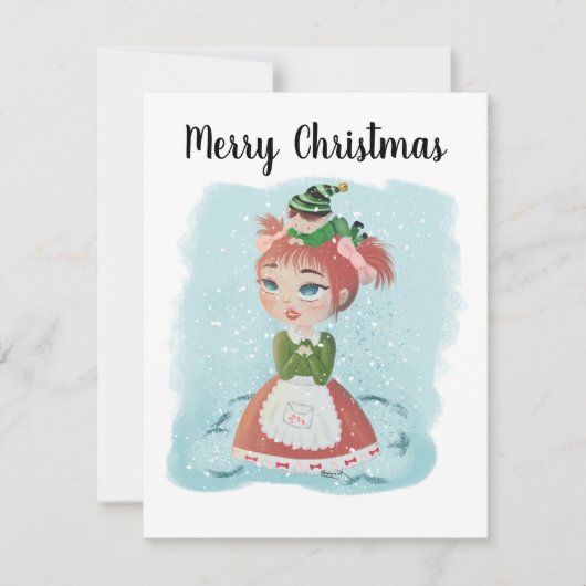 Weihnachts-Puppe Anpassbare Karte mit Meldung (Vorderseite)