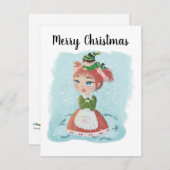 Weihnachts-Puppe Anpassbare Karte mit Meldung (Vorne/Hinten)