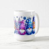 Weihnachts-Purple & Blue Gnome Kaffeetasse (VorderseiteRechts)