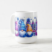 Weihnachts-Purple & Blue Gnome Kaffeetasse (Vorderseite Links)