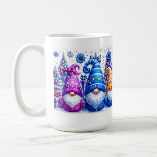 Weihnachts-Purple & Blue Gnome Kaffeetasse (Links)