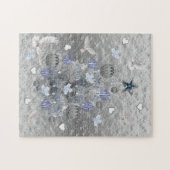 Weihnachts-Puzzle Blue Silver Tree Puzzle (Horizontal)