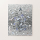 Weihnachts-Puzzle Blue Silver Tree Puzzle (Vertikal)
