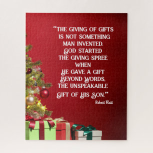 Weihnachts-Puzzle das erste Geschenk gegeben Puzzle