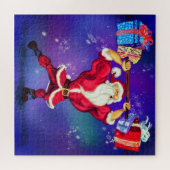 Weihnachts-Puzzle-Geschenk Bodybuilder Santa mit G Puzzle (Horizontal)