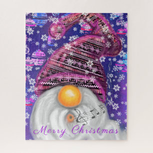 Weihnachts-Puzzle-Geschenk Glück in Lila Hut Puzzle