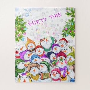 Weihnachts-Puzzle-Geschenk Happy Snowmans Party Puzzle