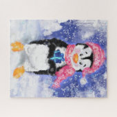 Weihnachts-Puzzle-Geschenk mit Happy Pinguin Puzzle (Horizontal)