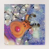 Weihnachts-Puzzle-Geschenk mit Happy Rentier Puzzle (Horizontal)