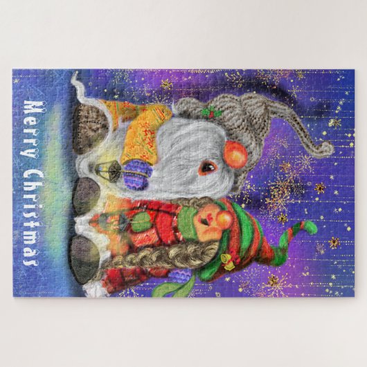 Weihnachts-Puzzle-Geschenk mit Sängerin-Gnomenfami Puzzle (Horizontal)