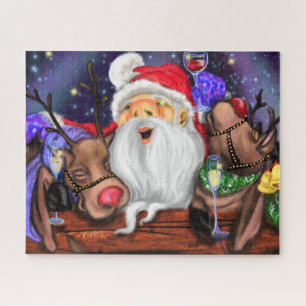 Weihnachts-Puzzle-Geschenk Weihnachtsmann und Rent Puzzle