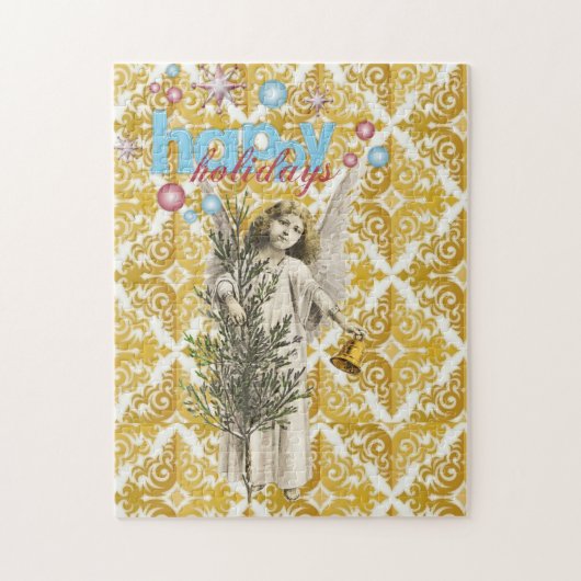 Weihnachts-Puzzle Happy Holidays Engel Puzzle (Vertikal)