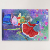 Weihnachts-Puzzle-Mädchen mit Geschenken für Sie M Puzzle (Horizontal)