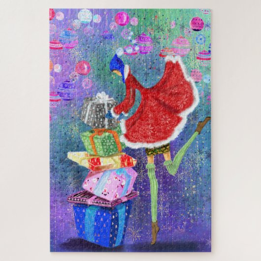 Weihnachts-Puzzle-Mädchen mit Geschenken für Sie M Puzzle (Vertikal)