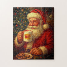 Weihnachts-Puzzle mit Vintage-Opa Weihnachtsmann