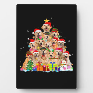 Weihnachts-Pyjama Golden Retriever Baum Weihnachts Fotoplatte
