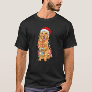 Weihnachts-Pyjama Golden Retriever Xmas Lichter Hu T-Shirt