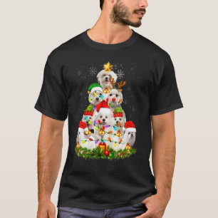 Weihnachts-Pyjama-Malteser-Baum Weihnachten Hund V T-Shirt