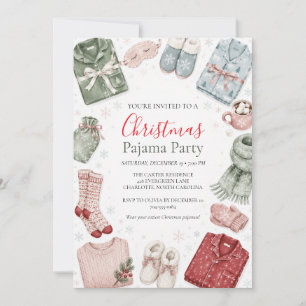 Weihnachts-Pyjama-Party Cozy Watercolor Pyjamas Einladung