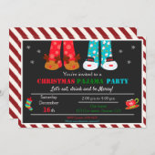 Weihnachts-Pyjama-Party Einladung (Vorne/Hinten)