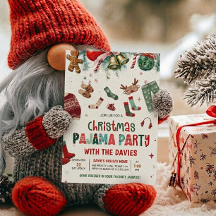 Weihnachts-Pyjama-Party-Einladung Festliches Sch Einladung