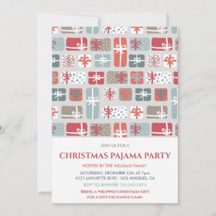 Weihnachts-Pyjama-Party-Einladung Geschenke Schlum Einladung