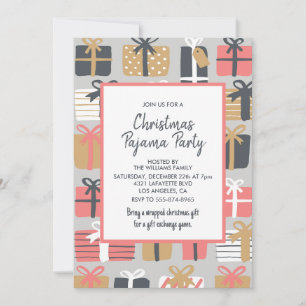 Weihnachts-Pyjama-Party-Einladung Schlafgaben Einladung